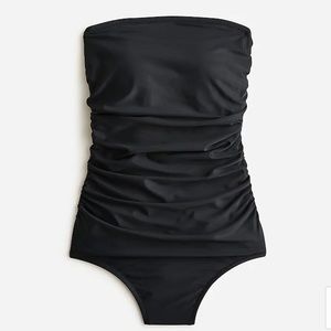 J. Crew Ruched Bandeau One-Piece, Black, size 10